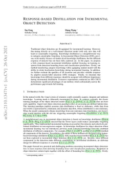 Response-based Distillation for Incremental Object Detection