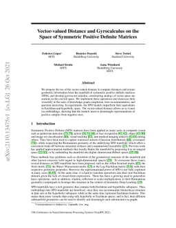 Vector-valued Distance and Gyrocalculus on the Space of Symmetric
  Positive Definite Matrices