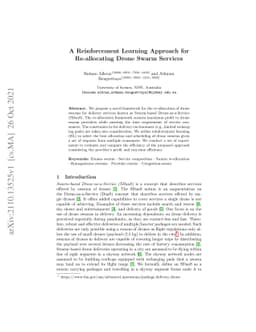 A Reinforcement Learning Approach for Re-allocating Drone Swarm Services