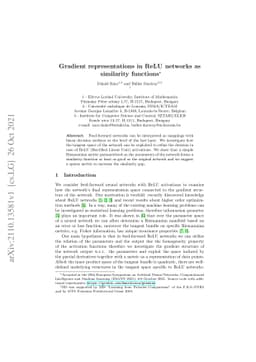 Gradient representations in ReLU networks as similarity functions