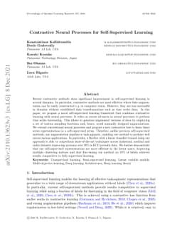 Contrastive Neural Processes for Self-Supervised Learning