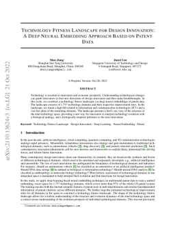 Technology Fitness Landscape for Design Innovation: A Deep Neural
  Embedding Approach Based on Patent Data