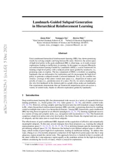 Landmark-Guided Subgoal Generation in Hierarchical Reinforcement
  Learning