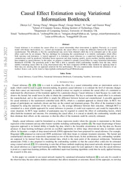 Causal Effect Estimation using Variational Information Bottleneck