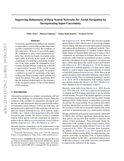 Improving Robustness of Deep Neural Networks for Aerial Navigation by
  Incorporating Input Uncertainty