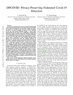 DPCOVID: Privacy-Preserving Federated Covid-19 Detection