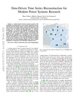 Data-Driven Time Series Reconstruction for Modern Power Systems Research