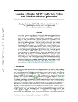 Learning to Simulate Self-Driven Particles System with Coordinated
  Policy Optimization