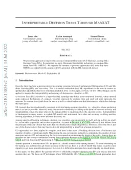 Interpretable Decision Trees Through MaxSAT