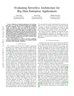Evaluating Serverless Architecture for Big Data Enterprise Applications