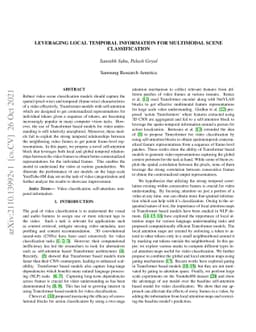 Leveraging Local Temporal Information for Multimodal Scene
  Classification