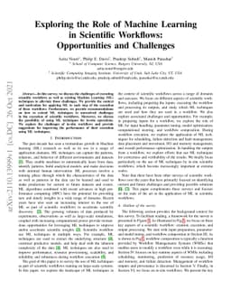 Exploring the Role of Machine Learning in Scientific Workflows:
  Opportunities and Challenges