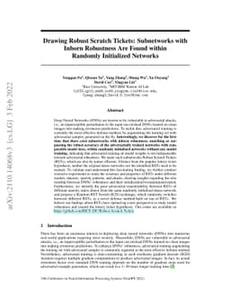 Drawing Robust Scratch Tickets: Subnetworks with Inborn Robustness Are Found within Randomly Initialized Networks