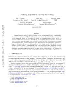 Learning-Augmented $k$-means Clustering