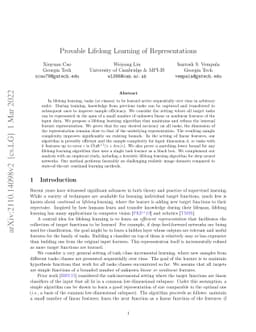 Provable Lifelong Learning of Representations