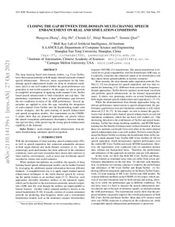 Closing the Gap Between Time-Domain Multi-Channel Speech Enhancement on
  Real and Simulation Conditions