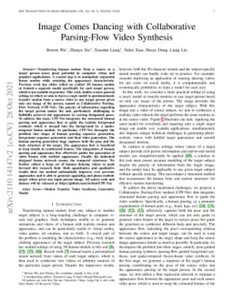 Image Comes Dancing with Collaborative Parsing-Flow Video Synthesis