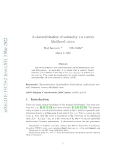 A characterization of normality via convex likelihood ratios