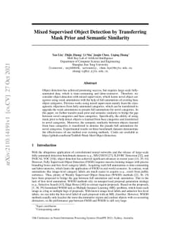 Mixed Supervised Object Detection by Transferring Mask Prior and
  Semantic Similarity