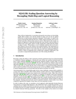 SQALER: Scaling Question Answering by Decoupling Multi-Hop and Logical
  Reasoning