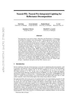 Neural-PIL: Neural Pre-Integrated Lighting for Reflectance Decomposition
