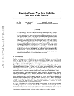 Perceptual Score: What Data Modalities Does Your Model Perceive?