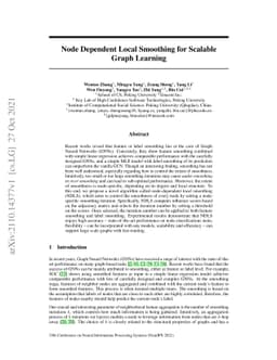 Node Dependent Local Smoothing for Scalable Graph Learning