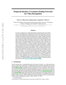 Temporal-attentive Covariance Pooling Networks for Video Recognition