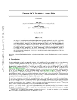 Poisson PCA for matrix count data