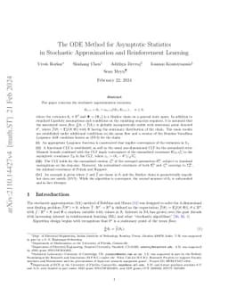 The ODE Method for Asymptotic Statistics in Stochastic Approximation and
  Reinforcement Learning