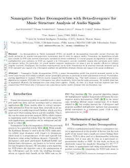 Nonnegative Tucker Decomposition with Beta-divergence for Music
  Structure Analysis of Audio Signals