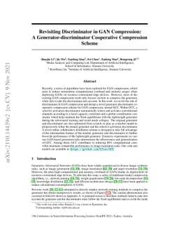 Revisiting Discriminator in GAN Compression: A Generator-discriminator
  Cooperative Compression Scheme