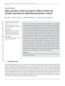Spike-and-Slab LASSO Generalized Additive Models and Scalable Algorithms
  for High-Dimensional Data Analysis