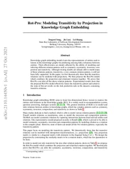Rot-Pro: Modeling Transitivity by Projection in Knowledge Graph
  Embedding
