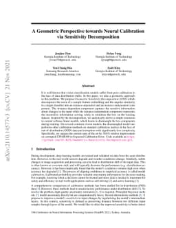 A Geometric Perspective towards Neural Calibration via Sensitivity
  Decomposition