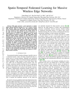 Spatio-Temporal Federated Learning for Massive Wireless Edge Networks