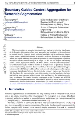Boundary Guided Context Aggregation for Semantic Segmentation