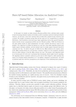 Fairer LP-based Online Allocation via Analytic Center