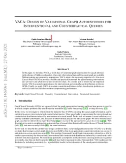 VACA: Design of Variational Graph Autoencoders for Interventional and
  Counterfactual Queries