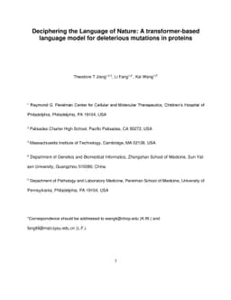 Deciphering the Language of Nature: A transformer-based language model
  for deleterious mutations in proteins