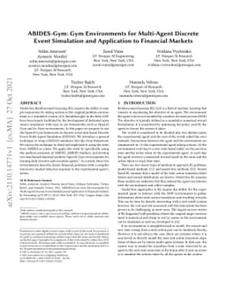ABIDES-Gym: Gym Environments for Multi-Agent Discrete Event Simulation
  and Application to Financial Markets