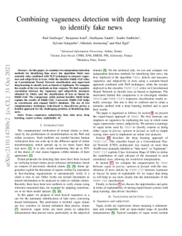 Combining Vagueness Detection with Deep Learning to Identify Fake News