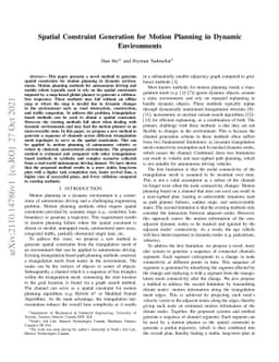 Spatial Constraint Generation for Motion Planning in Dynamic
  Environments