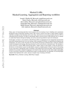 Masked LARk: Masked Learning, Aggregation and Reporting worKflow
