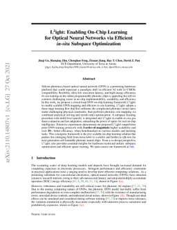 L2ight: Enabling On-Chip Learning for Optical Neural Networks via
  Efficient in-situ Subspace Optimization