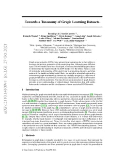 Towards a Taxonomy of Graph Learning Datasets