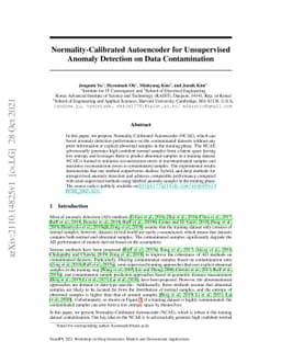 Normality-Calibrated Autoencoder for Unsupervised Anomaly Detection on
  Data Contamination