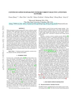 Continuous Speech Separation with Recurrent Selective Attention Network