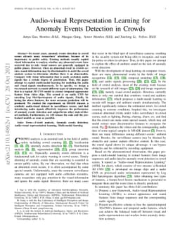 Audio-visual Representation Learning for Anomaly Events Detection in
  Crowds