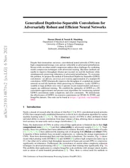 Generalized Depthwise-Separable Convolutions for Adversarially Robust
  and Efficient Neural Networks